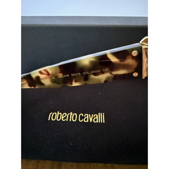Roberto Cavalli SRC016 0AGG Sunglasses Women\'s Tortoise Oversized Square Italy